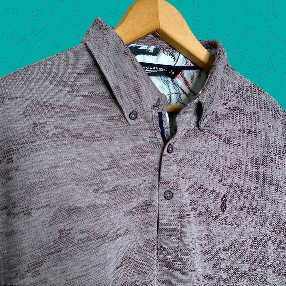 7 Diamonds Ace Button Up Polo Shirt